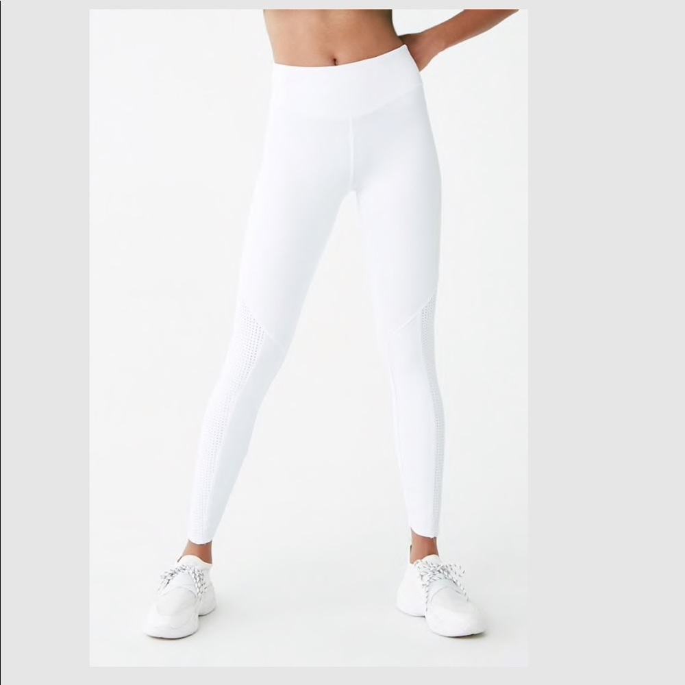 F21 Active Raw Cut Perforated-Panel leggings